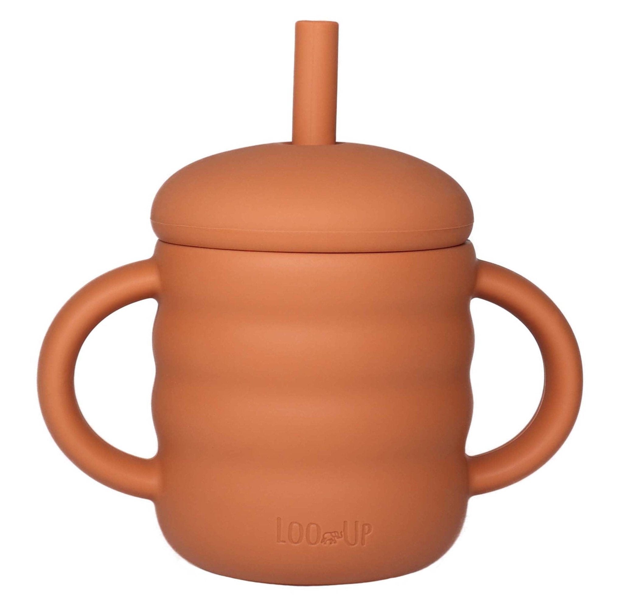 Bicchiere con cannuccia per bambini terra cotta / Tazza con cannuccia per bambini - Loo.Up