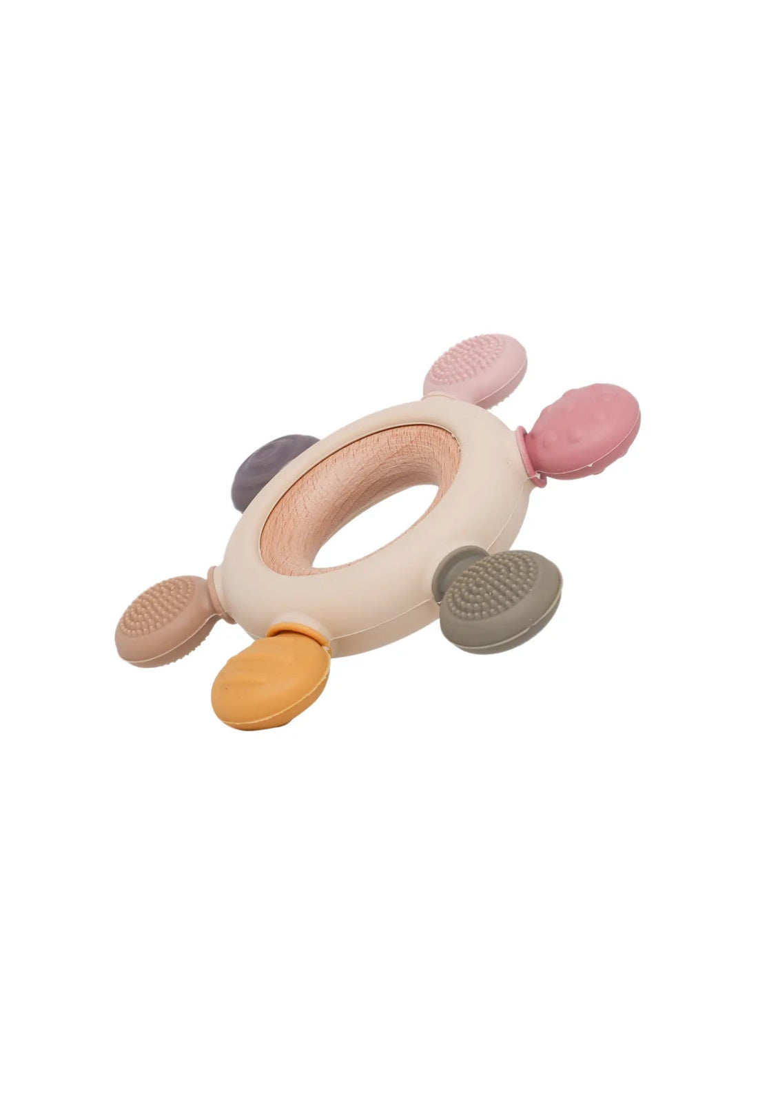 Massaggia gengive ergonomico con manico in legno Rosa - Loo.Up