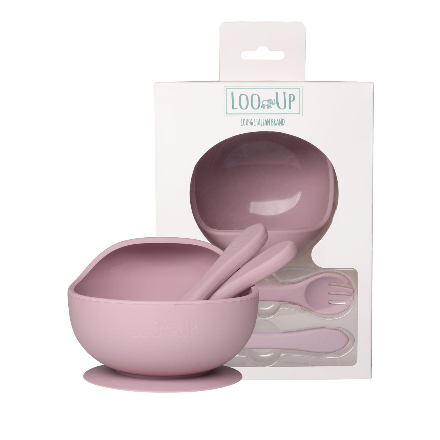 Set prima pappa svezzamento e autosvezzamento Rosa - Loo.Up