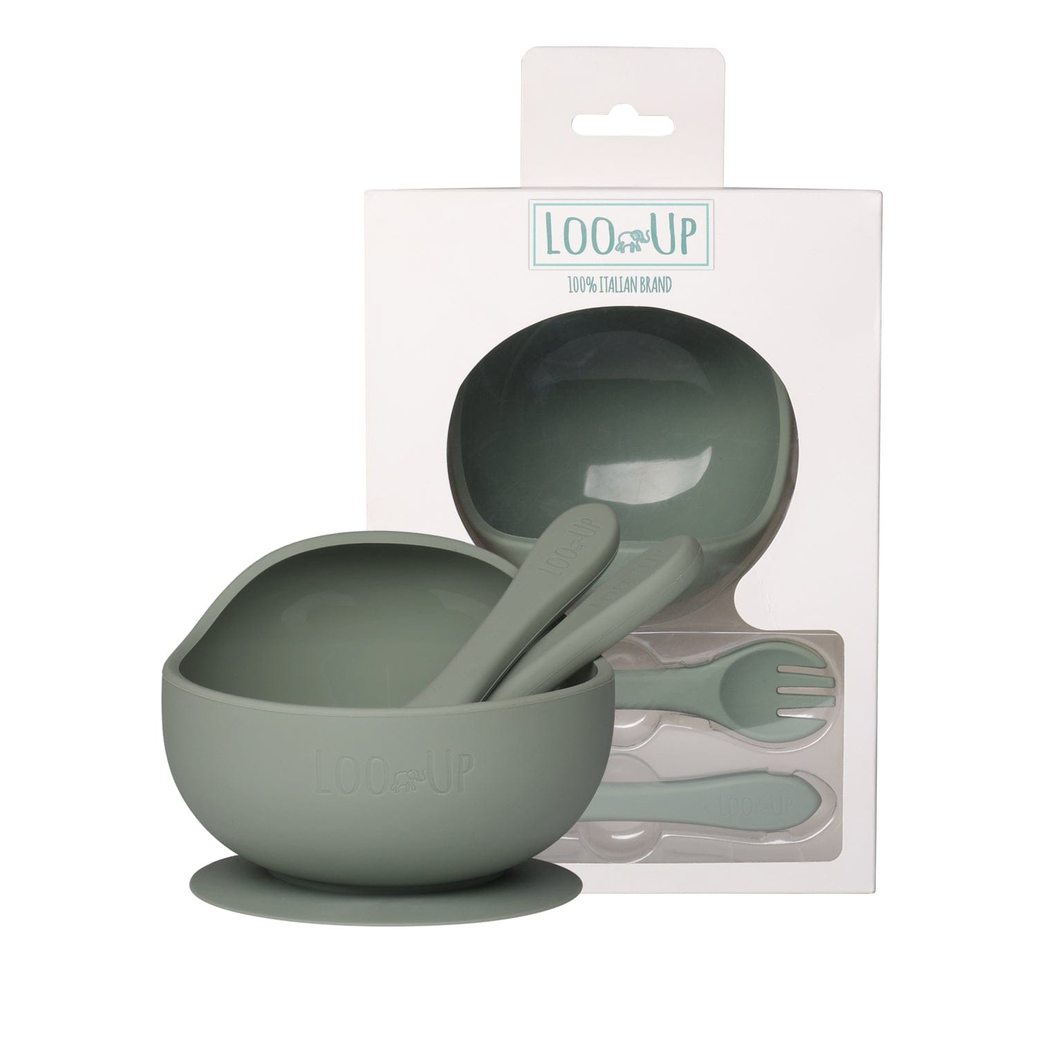 Set Pappa Ciotola con Base a Ventosa con Cucchiaio e Forchettina in coordinato capacità 350 ML