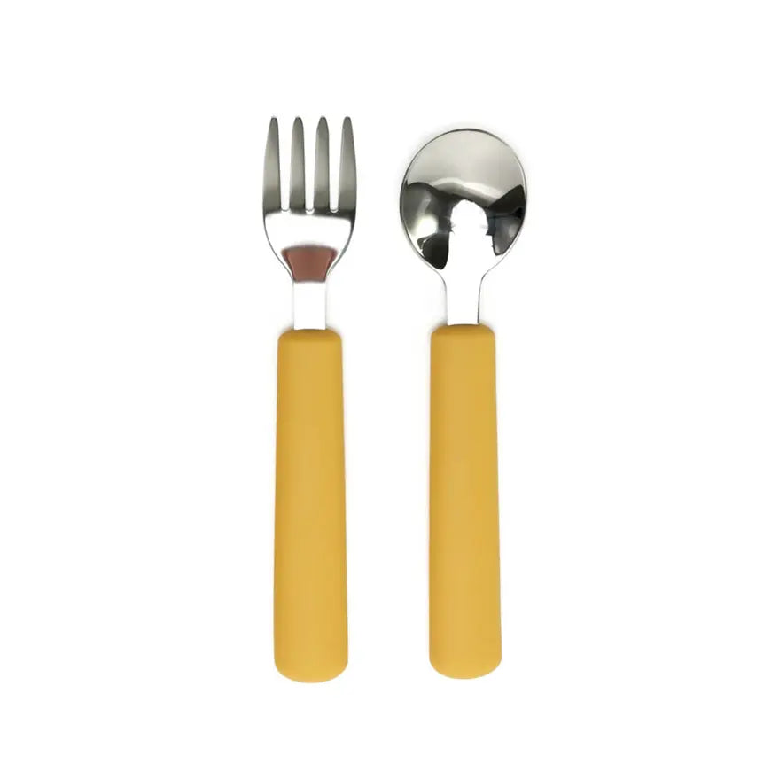 Posate per Bambini forchetta e cucchiaino - Mustard -