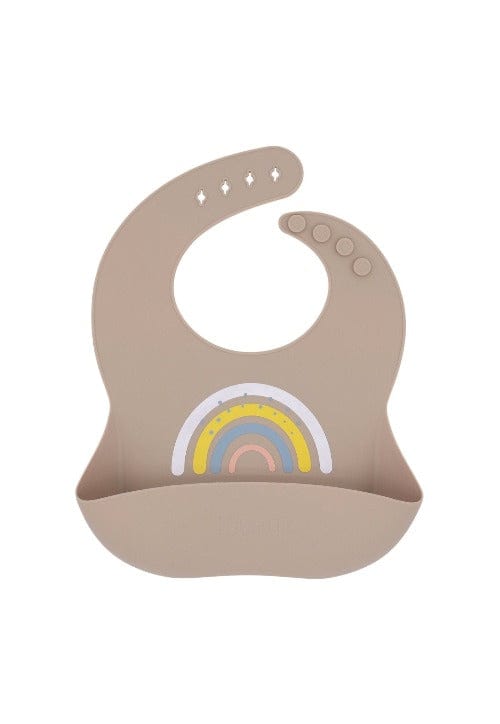 Bavaglino in silicone impermeabile neonato e bambini Beige Arcobaleno. - Loo.Up