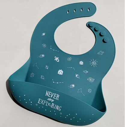 Bavaglino in silicone impermeabile neonati e bambini Blu Cobalto - Loo.Up