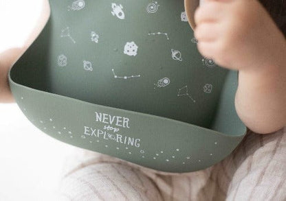 Bavaglino in silicone impermeabile neonato e bambini in silicone Sage - Loo.Up