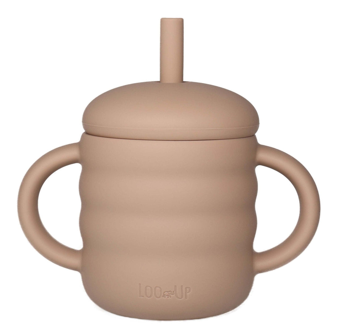 Bicchiere con cannuccia per bambini baige / tazze con cannuccia per bambini - Loo.Up