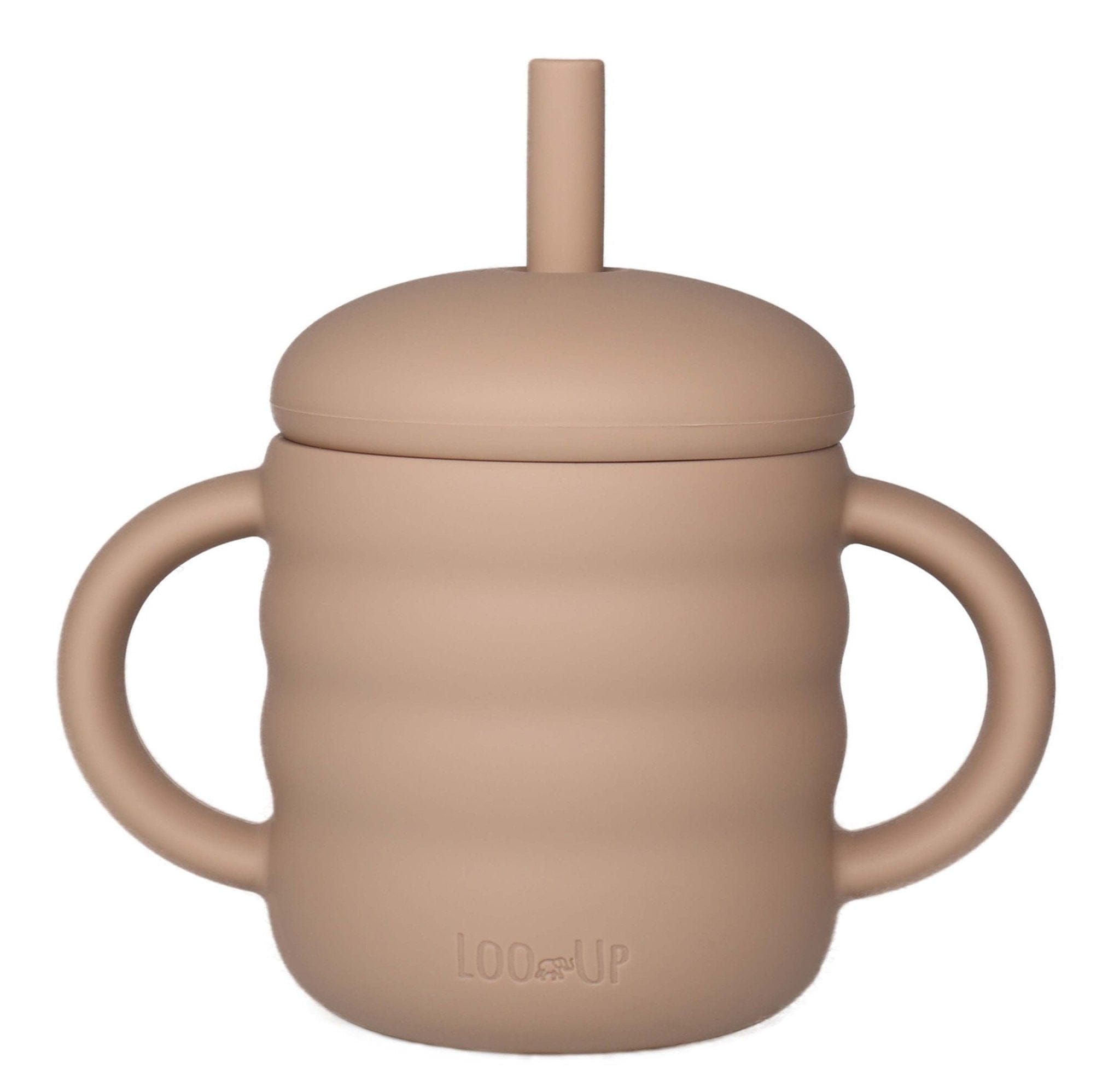 Bicchiere con cannuccia per bambini baige / tazze con cannuccia per bambini - Loo.Up