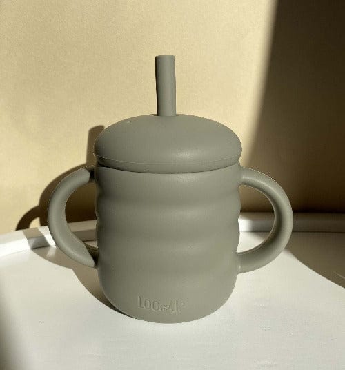 Bicchiere con cannuccia per bambini Sage / Tazza con cannuccia per bambini - Loo.Up