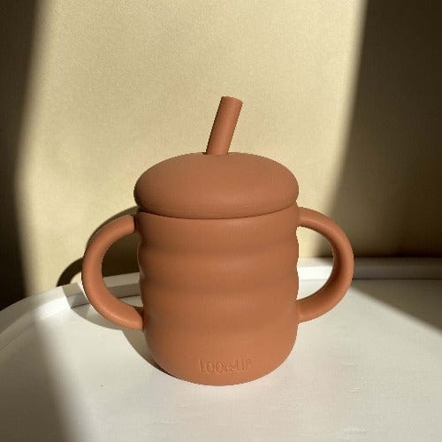 Bicchiere con cannuccia per bambini terra cotta / Tazza con cannuccia per bambini - Loo.Up