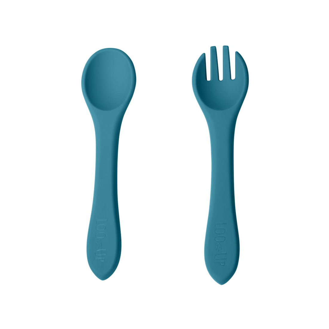 Posate per bambini full silicone Blue Cobalto/ Set posate per neonati. - Loo.Up