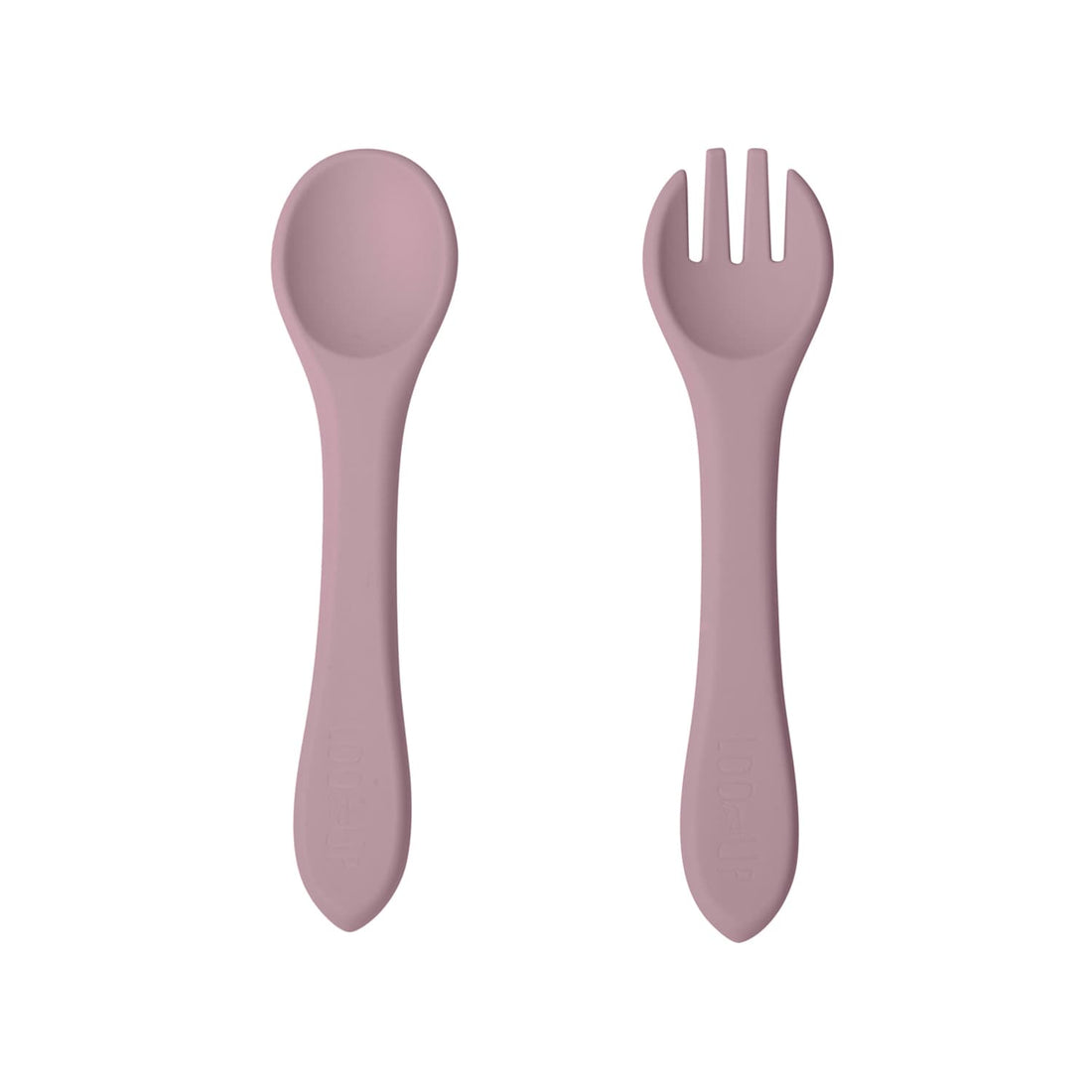 Posate per bambini full silicone Rosa/ Set posate per neonati. - Loo.Up